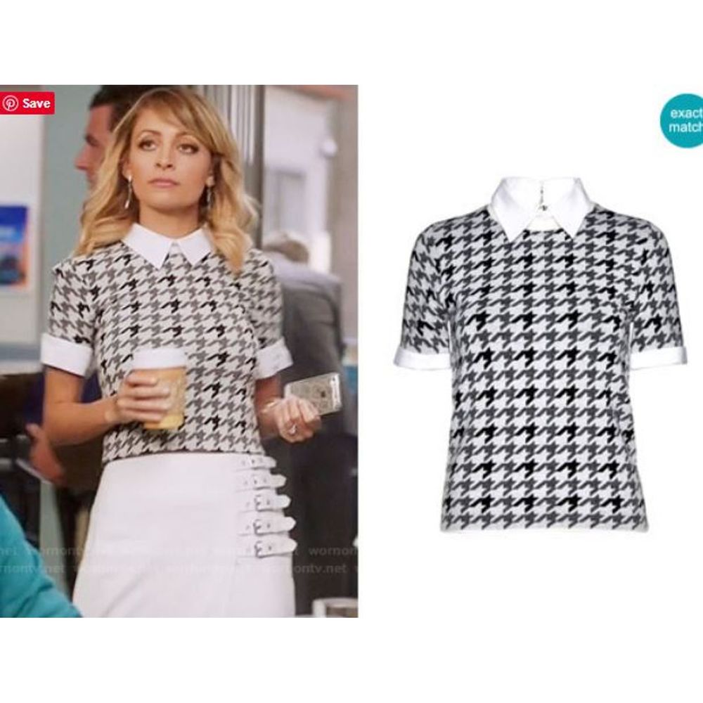 Alice + Olivia "Tara" Wool Houndstooth Sweater S